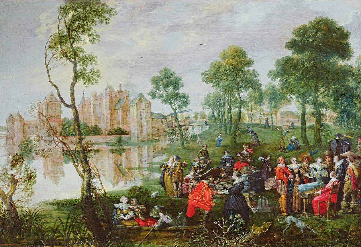 Piknik v parku od Christoffel Jacobsz van der Lamen