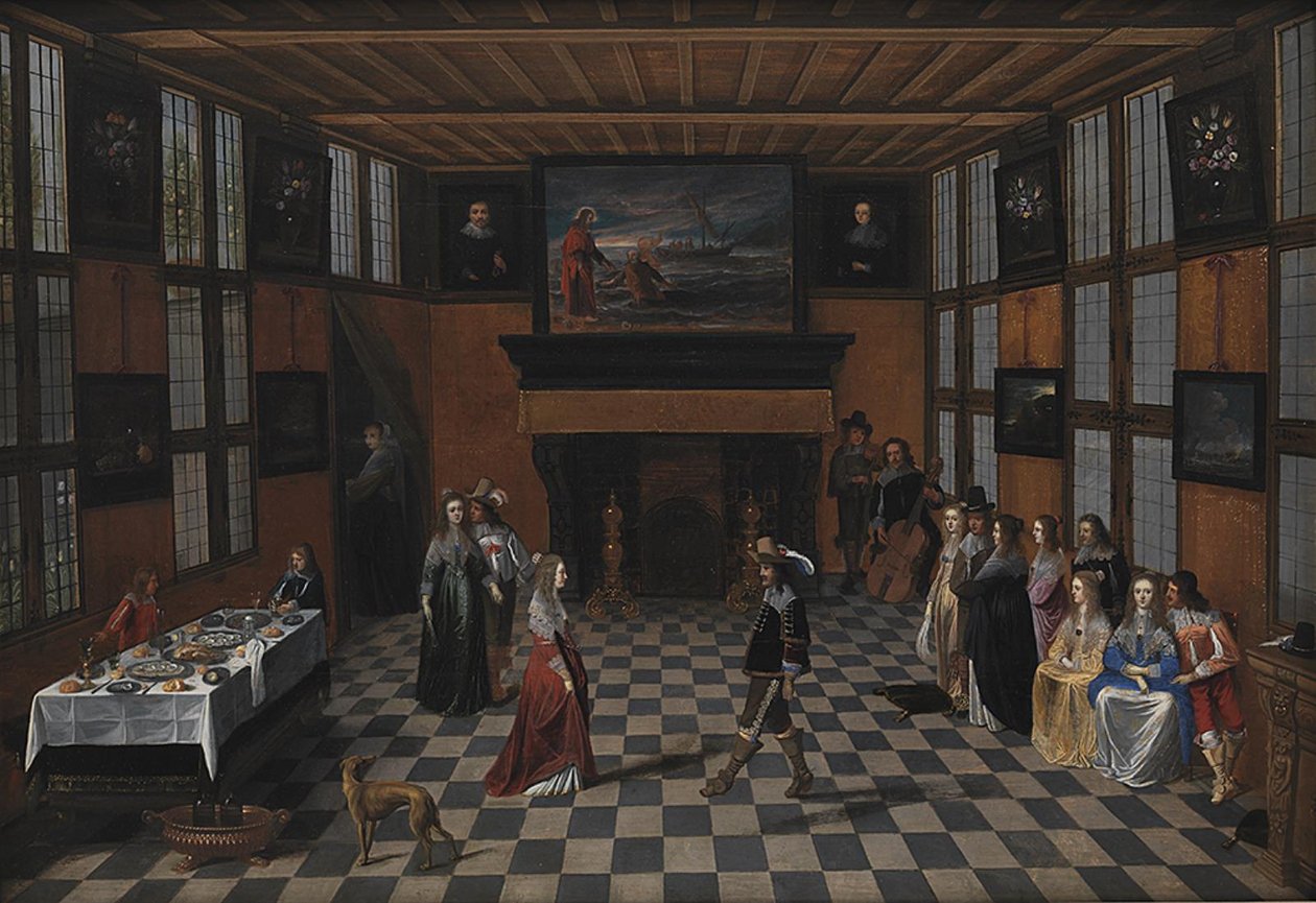 Taneční párty v interiéru od Christoffel Jacobsz. van der Laemen