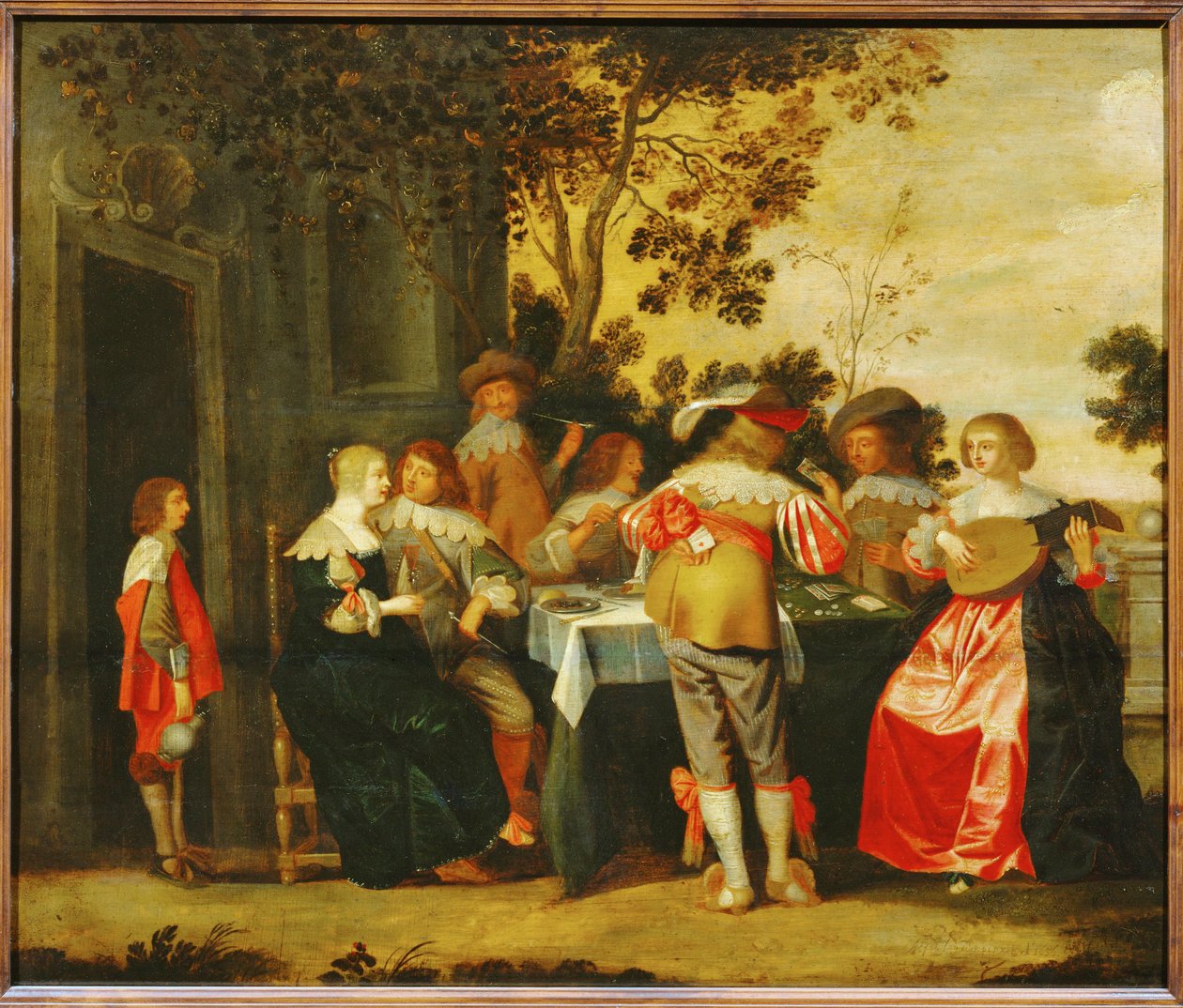 Le Jeu. Večeře s hudebníky ... (malba na plátně) od Christoffel Jacobsz van der Lamen