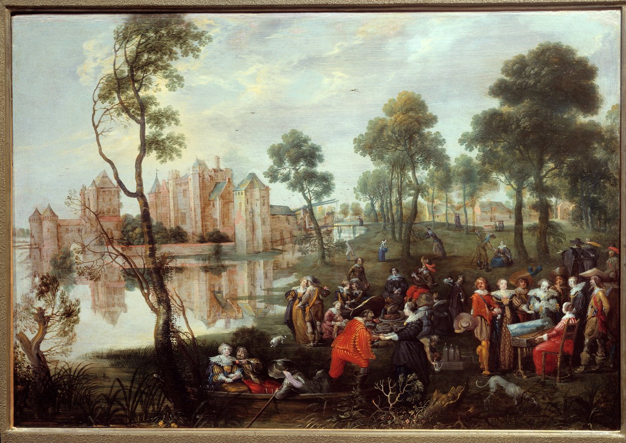 Občerstvení v parku Gallant Scene. Obraz Christopha Van der Lamena (1606-1651) od Christoffel Jacobsz van der Lamen
