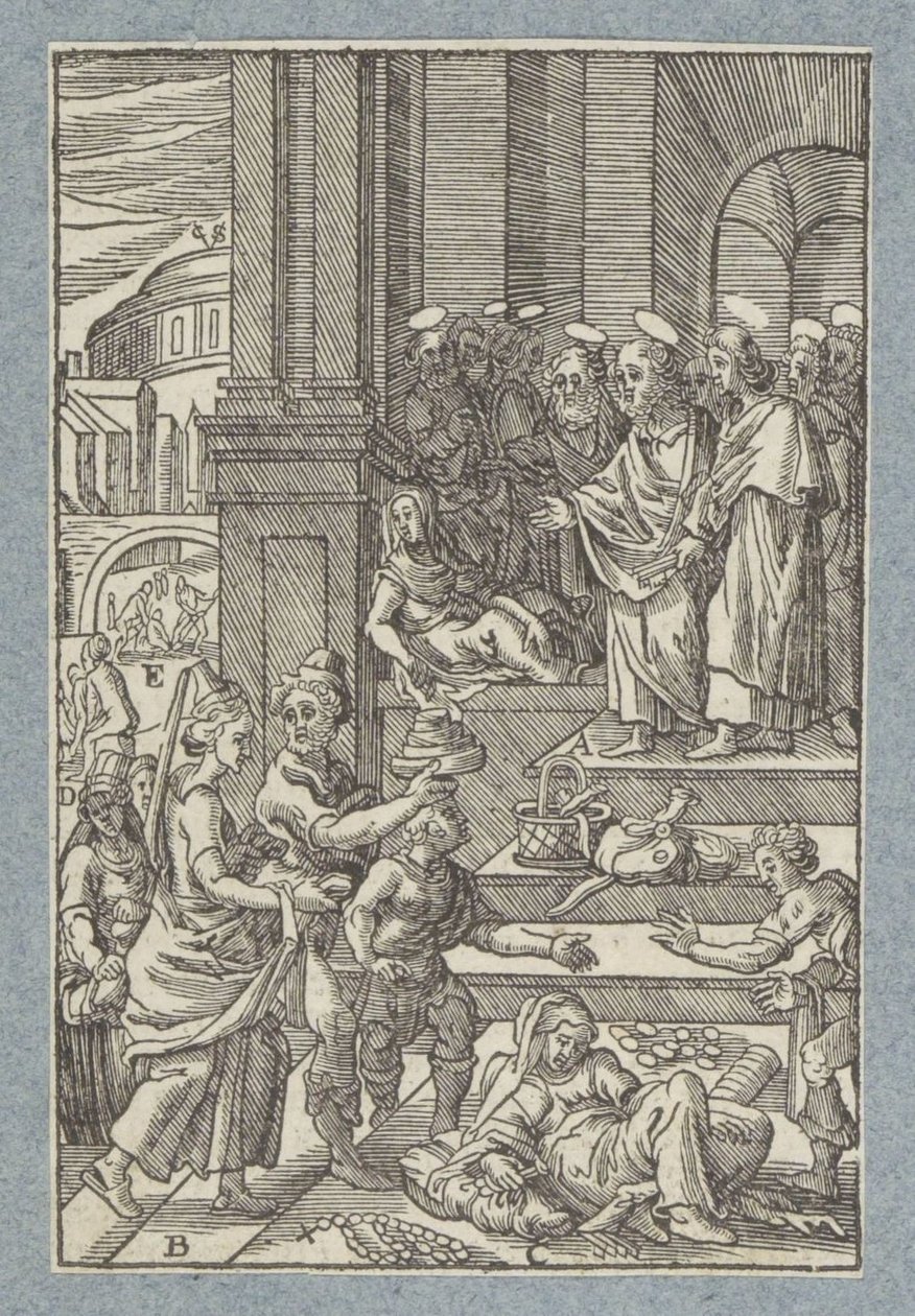 Ananiáš a Safira od Christoffel van Sichem (II)