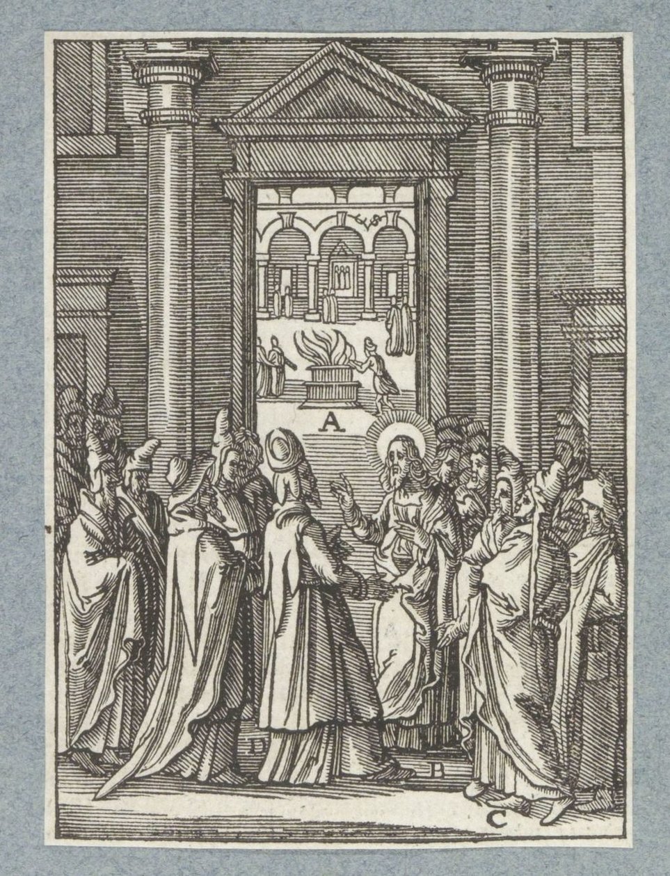 Debata se saducey a farizeji od Christoffel van Sichem (II)