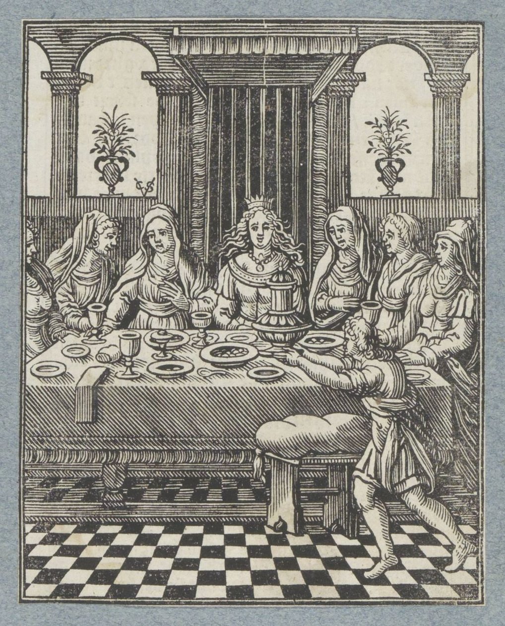 Svátek Vašti, manželky Ahasverovy od Christoffel van Sichem (II)