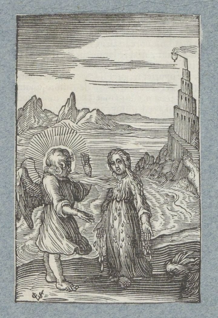 Dítě taje pod horkým dechem anděla Pia Desideria (název série) od Christoffel van Sichem (II)