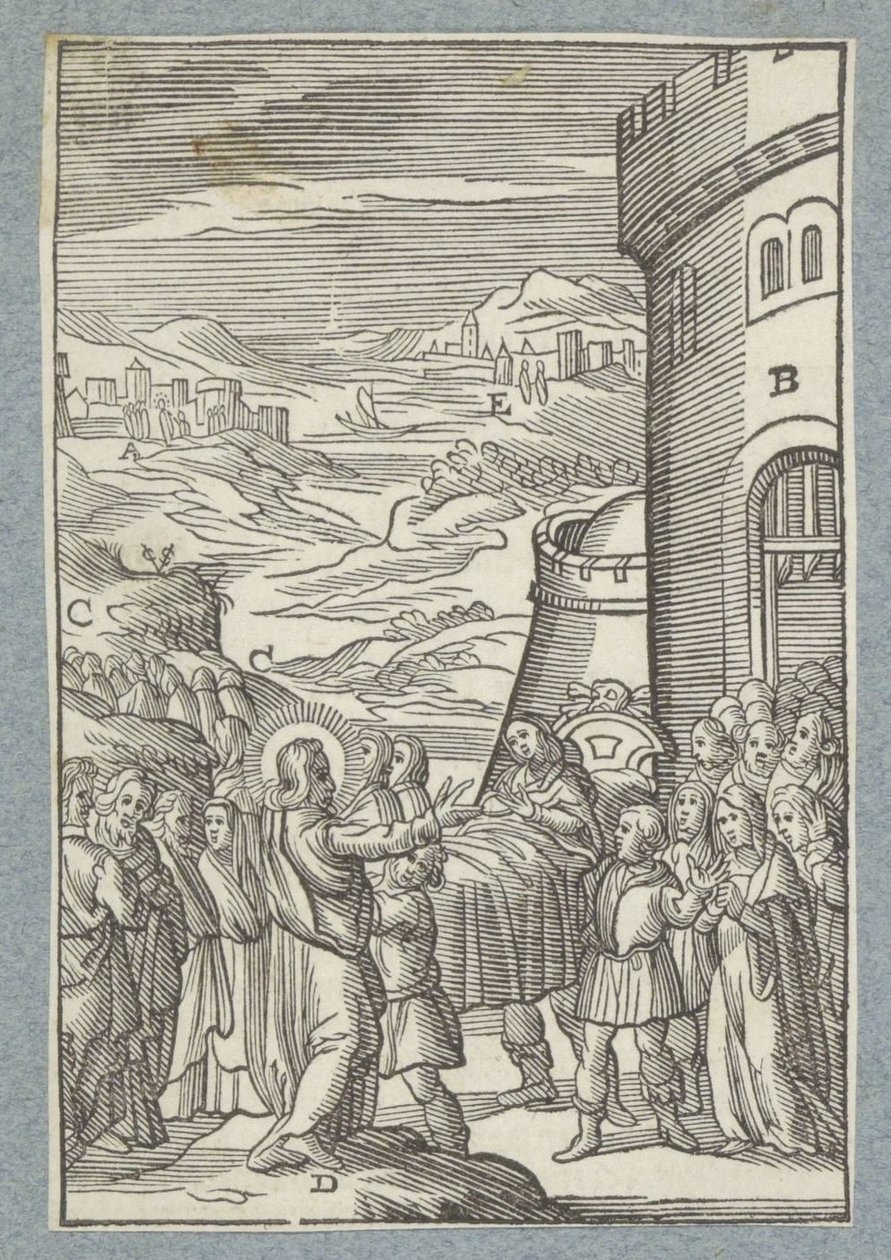 Výchova syna vdovy z Nainu od Christoffel van Sichem (II)