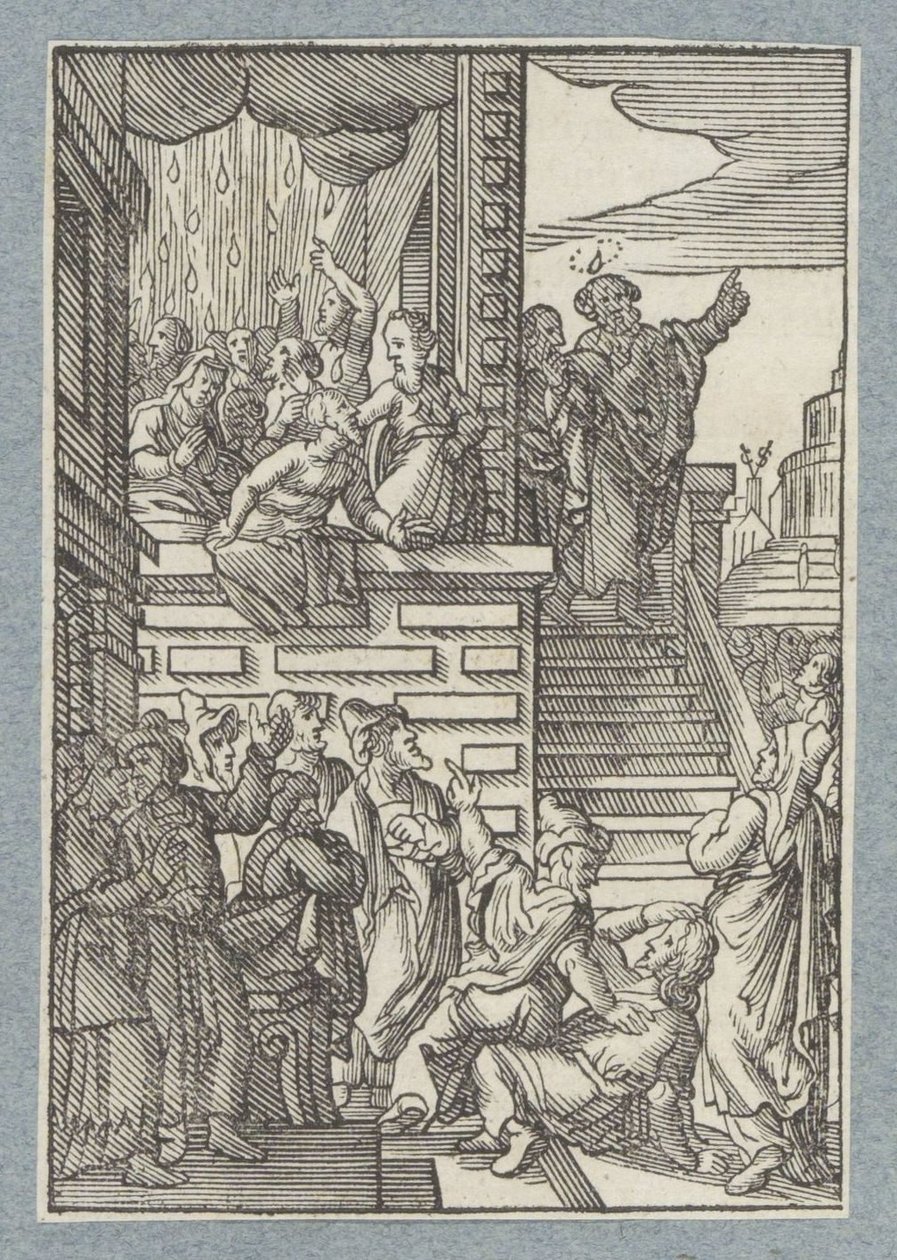Petr káže v Jeruzalémě od Christoffel van Sichem (II)