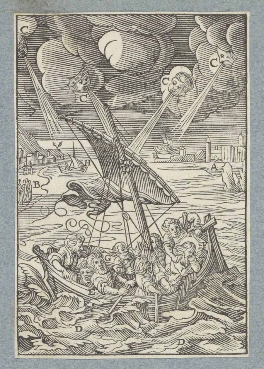 Bouře na Galilejském jezeře od Christoffel van Sichem (II)