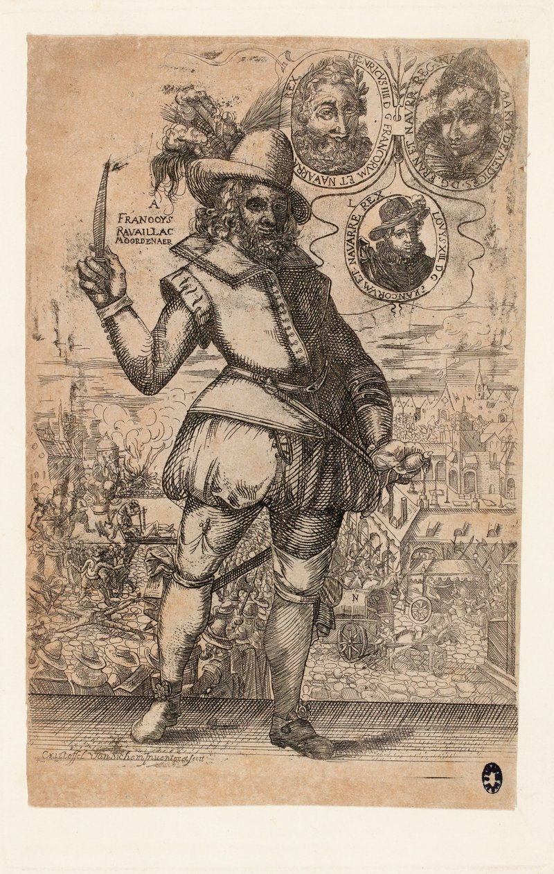 François Ravaillac 1578-1610, vrah francouzského krále Jindřicha IV. od Christoffel van Sichem