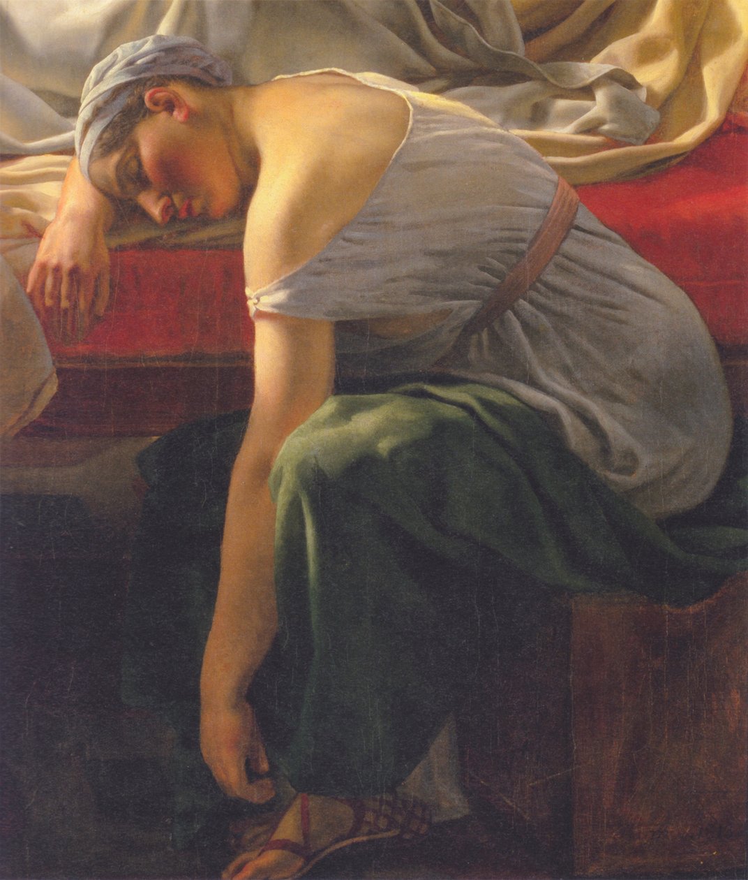 Spící žena ve starožitném kostýmu. Alkyony amme od Christoffer Wilhelm Eckersberg