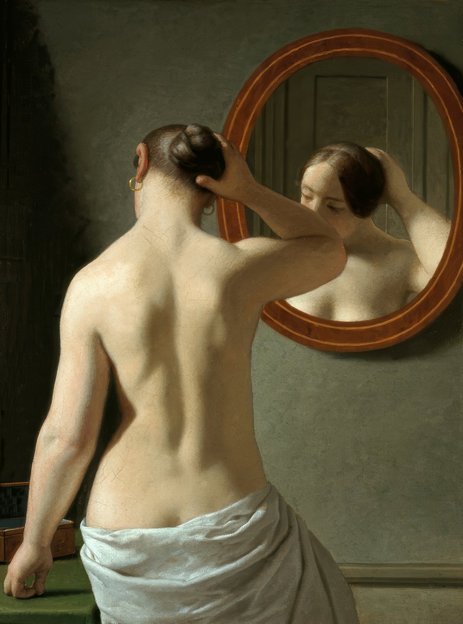 Mladá žena před zrcadlem od Christoffer Wilhelm Eckersberg