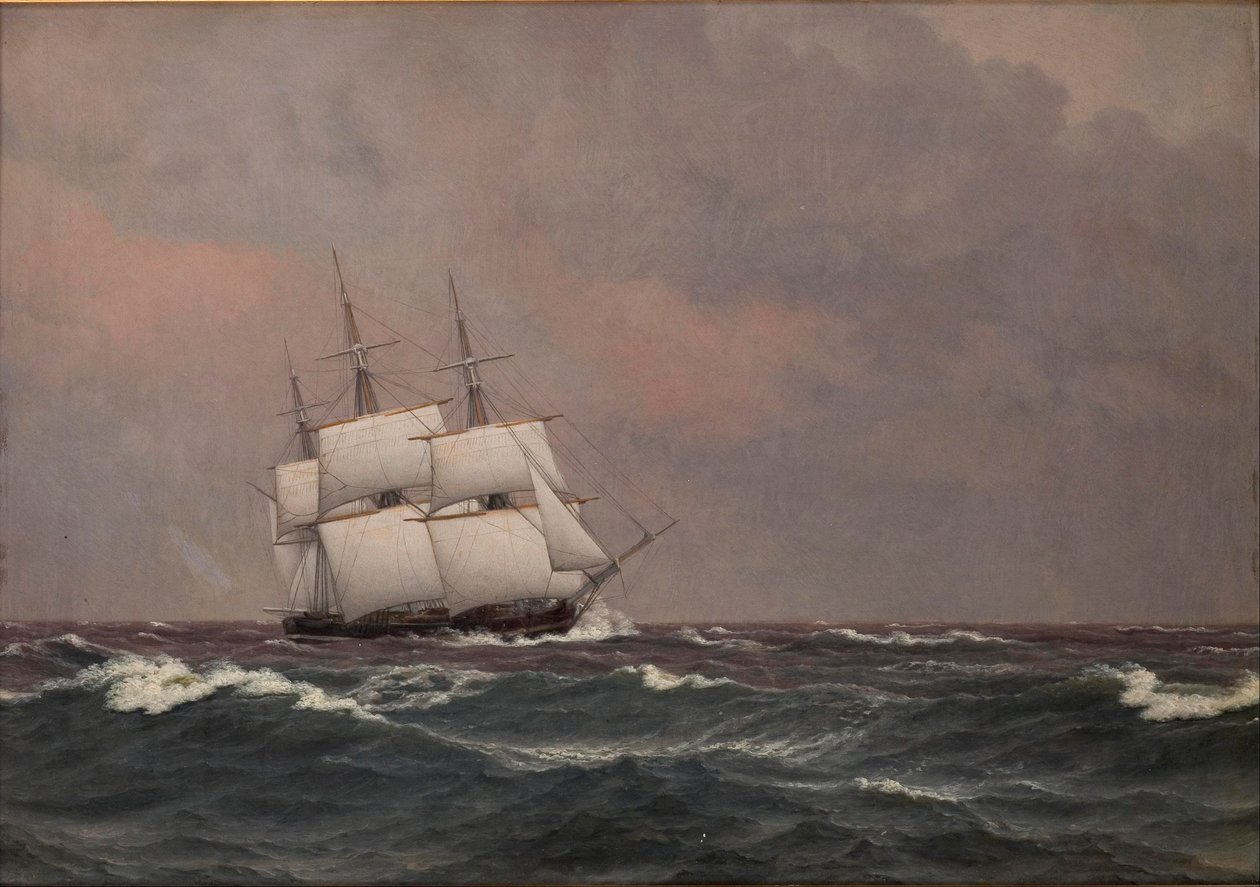 Korveta Najaden v rozbouřeném moři od Christoffer Wilhelm Eckersberg