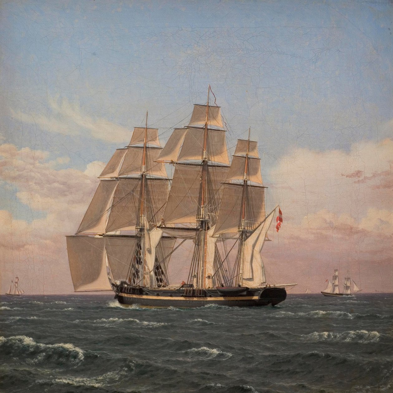 Korveta Najaden pod plachtou od Christoffer Wilhelm Eckersberg