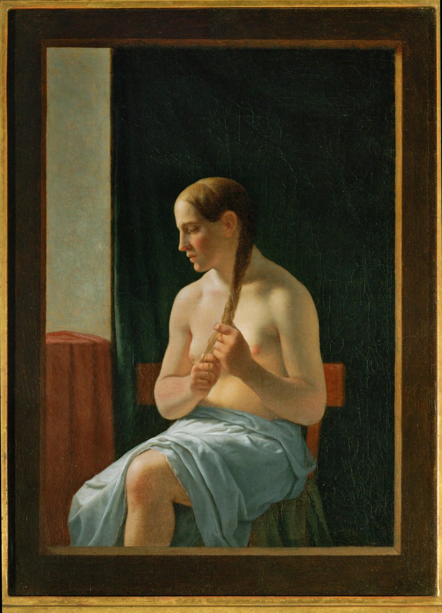 Sedící akt (malba na plátně) od Christoffer Wilhelm Eckersberg