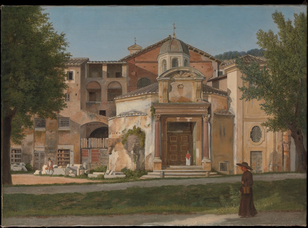 Úsek Via Sacra, Řím (kostel sv. Kosmy a Damiána) od Christoffer Wilhelm Eckersberg