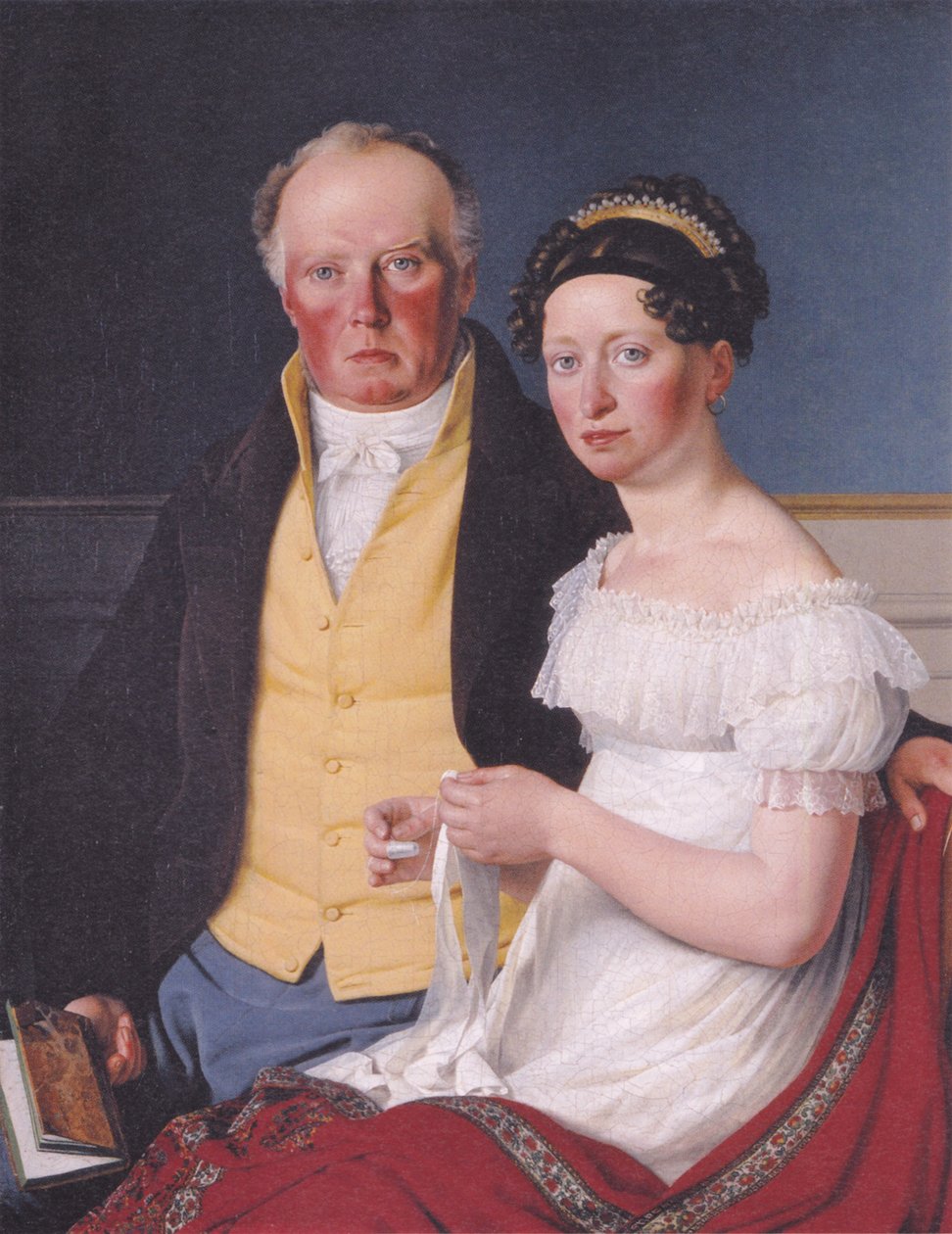 Dánština:  Greve Preben Bille-Brahe og hans anden hustru Johanne Caroline, født Falbe Dvojportrét hraběte Prebena Bille-Brahe a jeho druhé manželky Johanne Caroline, rozené Falbe. od Christoffer Wilhelm Eckersberg