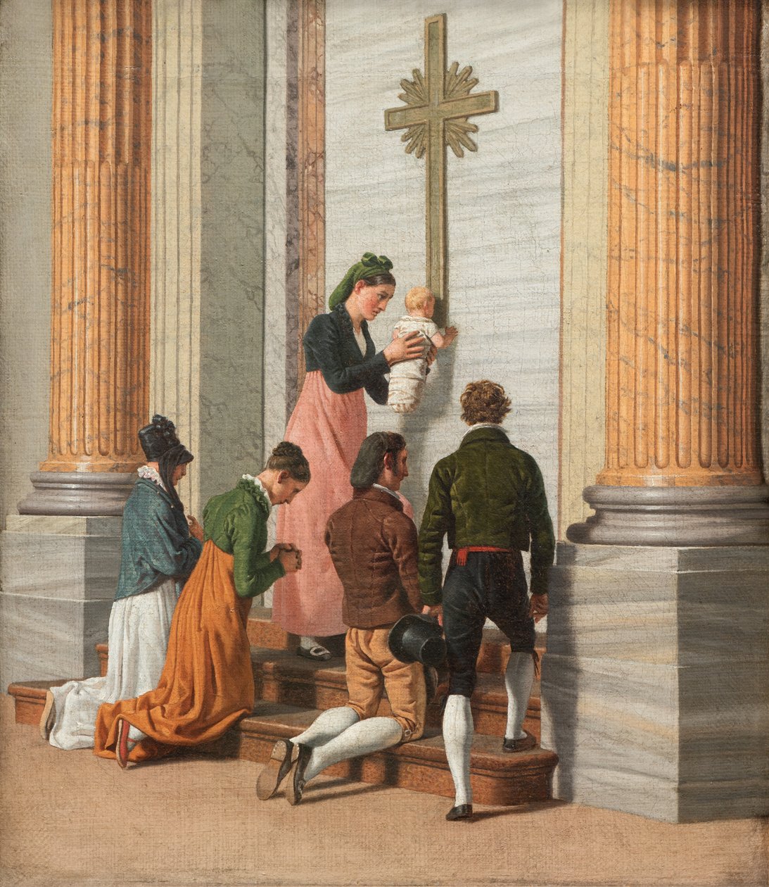 Zbožnost u Svatých dveří baziliky svatého Petra, asi 1814 (olej na plátně) od Christoffer Wilhelm Eckersberg