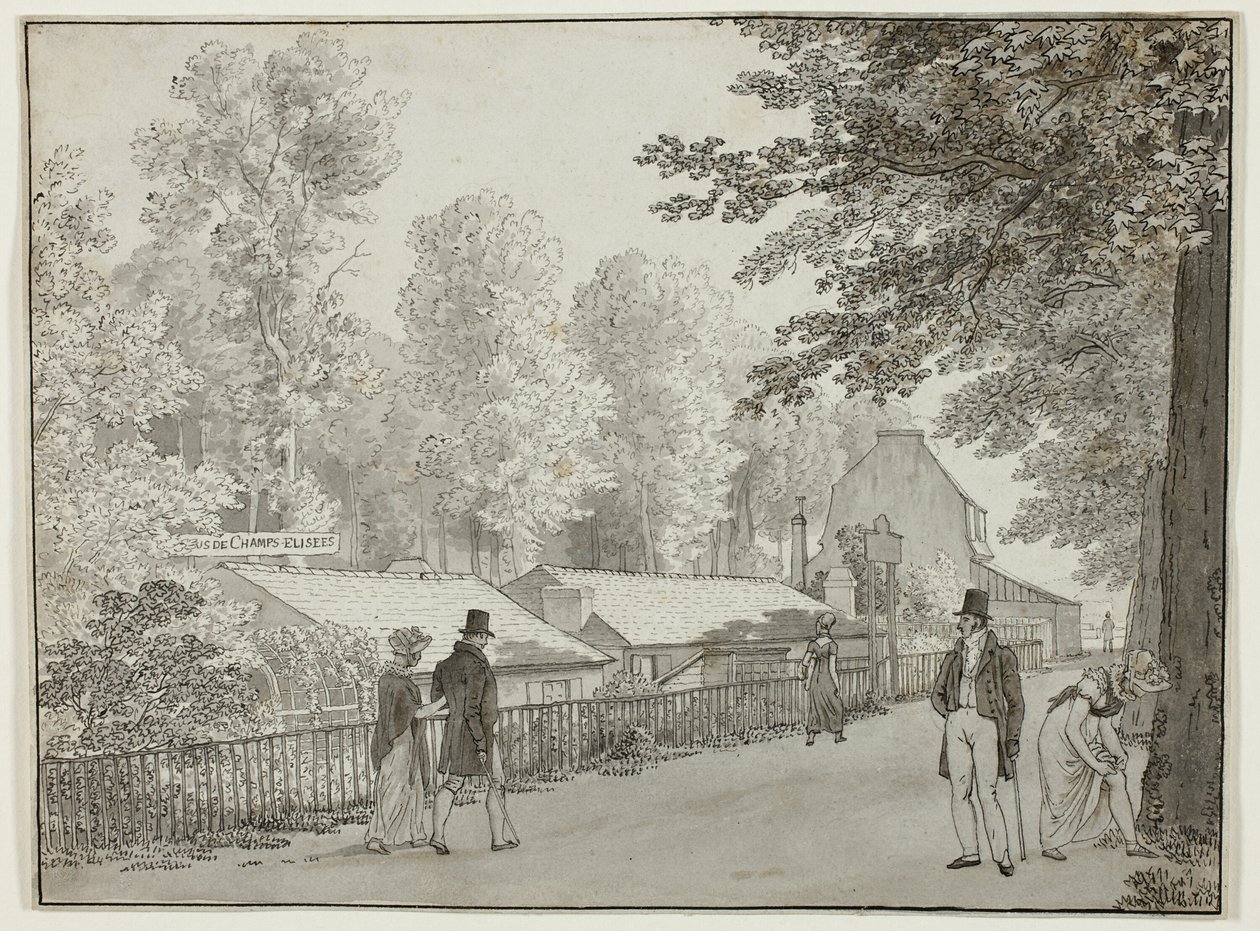 Relais, Avenue des Champs-Élysées, Paříž (vpředu); Scéna ze života Odyssea (vzadu) od Christoffer Wilhelm Eckersberg