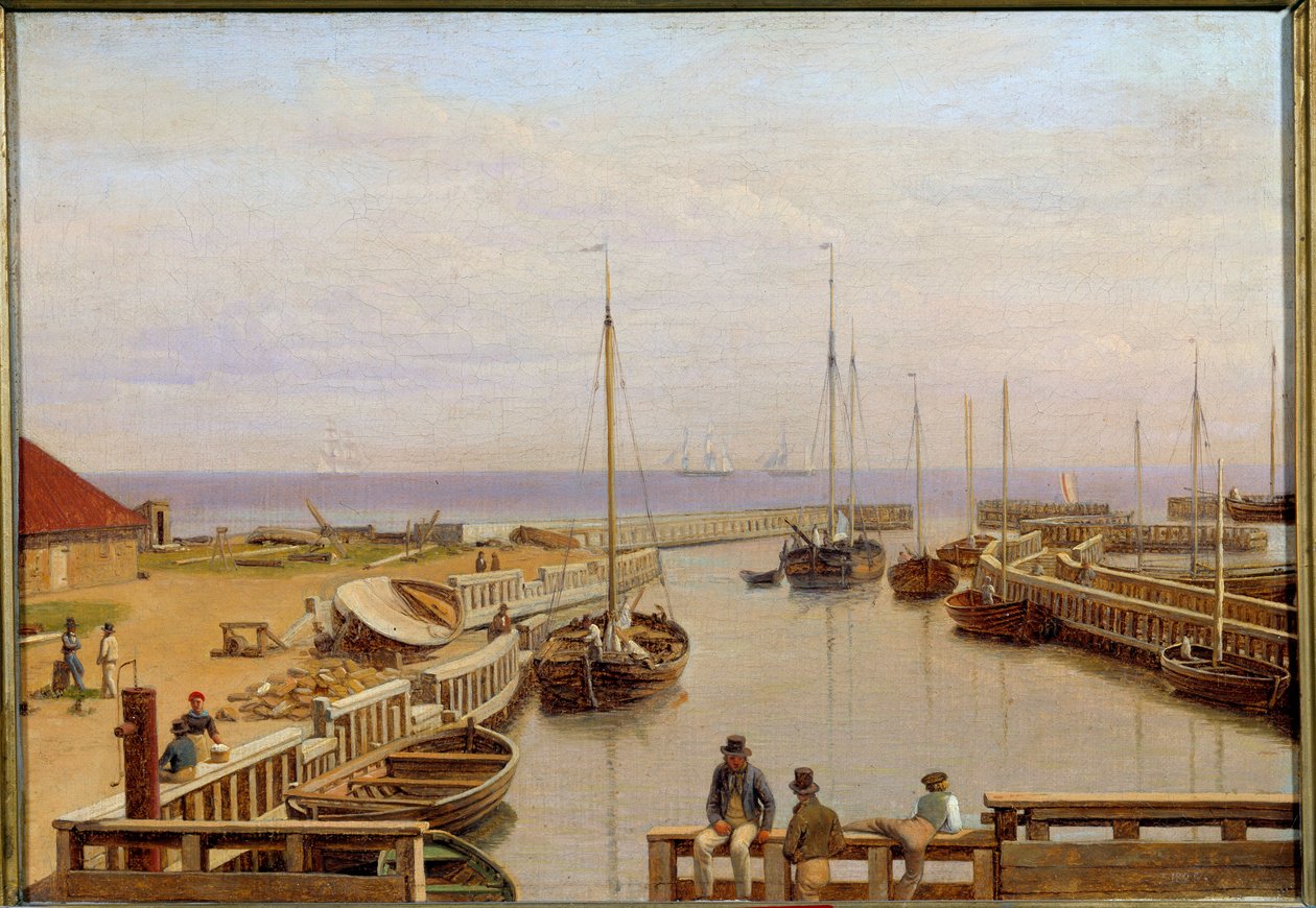 Přístav Dragor v Dánsku v roce 1826 Obraz Christoffera Wilhelma Eckersberga (1783-1853) 1826 Ne. 0,22 x 0,31 m od Christoffer Wilhelm Eckersberg