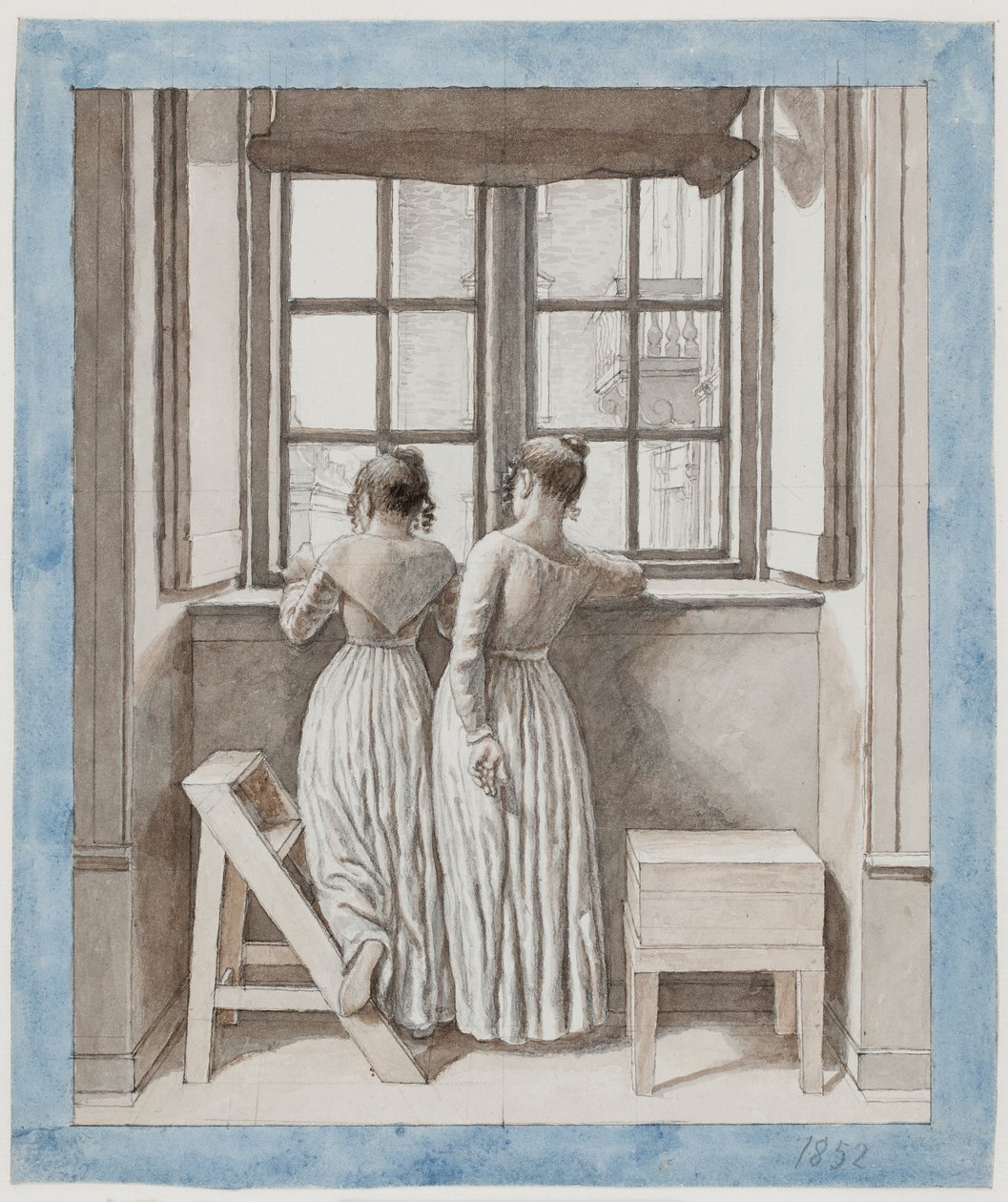 U okna v umělcově ateliéru od Christoffer Wilhelm Eckersberg