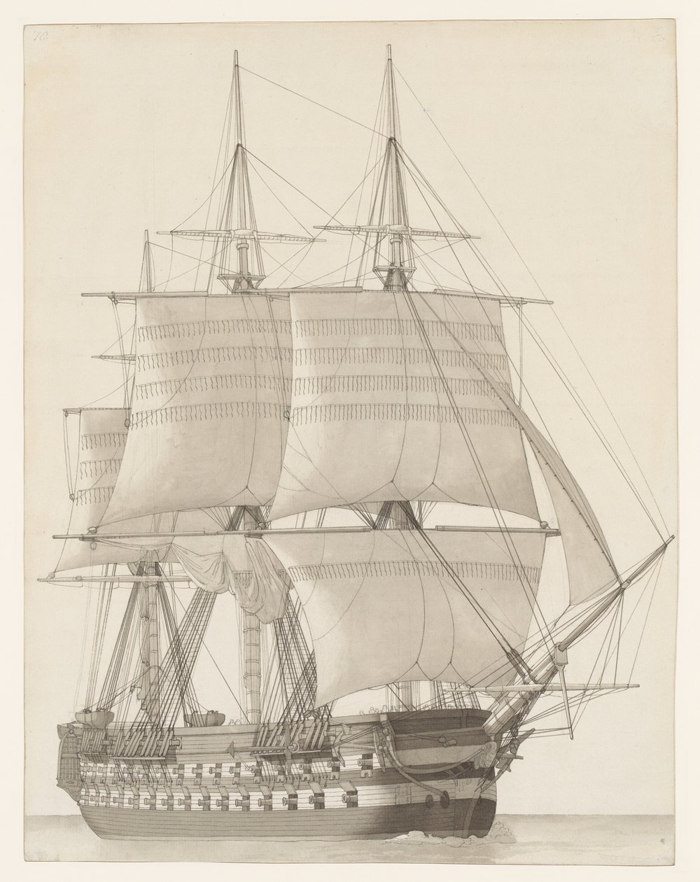 Plavidlo ruské linky od Christoffer Wilhelm Eckersberg