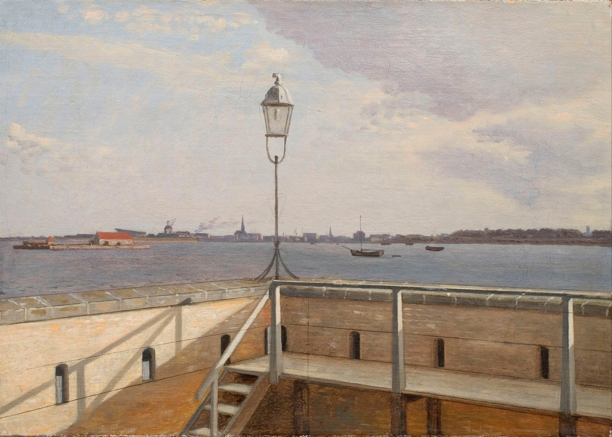 Pohled z baterie Trekroner na Kodaň v dálce od Christoffer Wilhelm Eckersberg