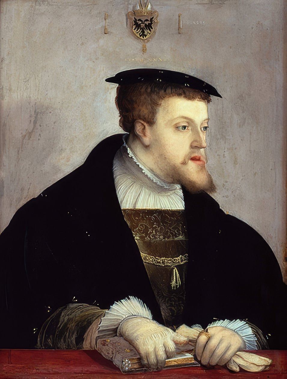 Portrét císaře Karla V. (1500-1558). Kolem roku 1532 od Christoph Amberger