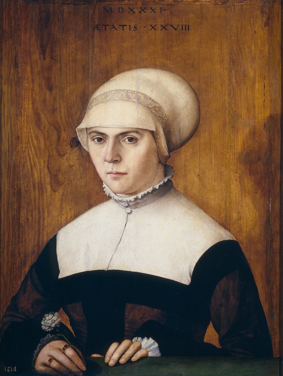 Portrét zlomu, ve věku 28 let, od Joerga Zubera, orfevre d’Augsbourg – manželka Joerga Zoerera, ve věku 28 let od Ambergera, Christopha (asi 1505-1562) od Christoph Amberger