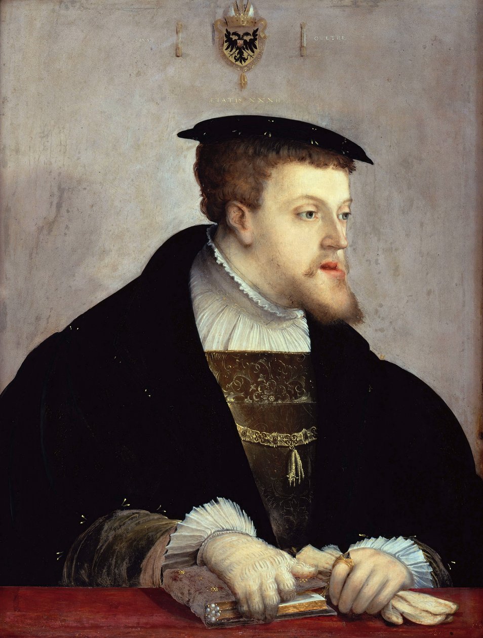 Portrét císaře Karla V. 1500-1558, cca 1532 od Christoph Amberger