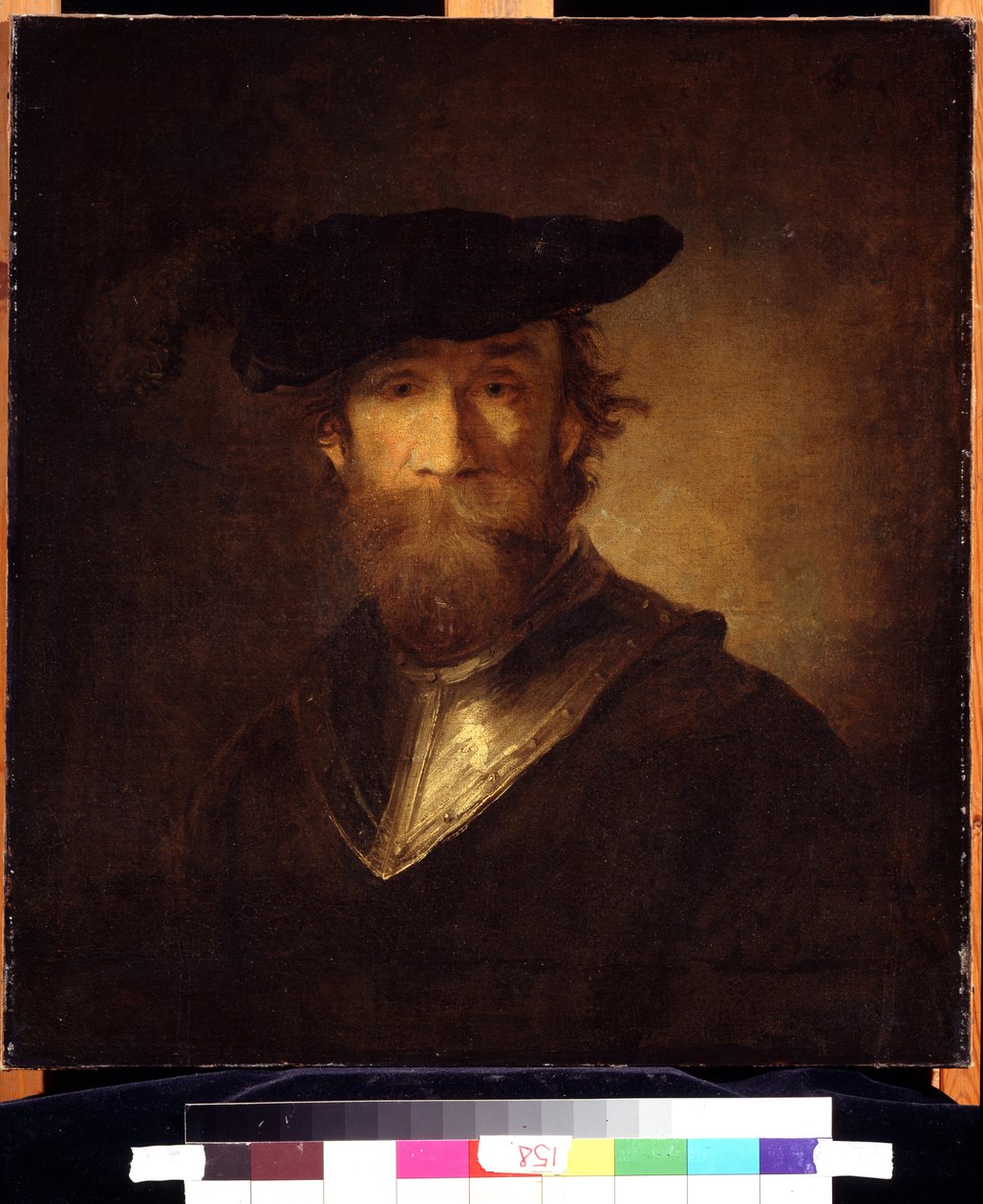Starý voják v černém baretu. Starý voják v černém baretu. Obraz Christophera Paudisse (1630-1666). Německé umění 17. století. Puškinovo muzeum výtvarných umění, Moskva. od Christoph Paudiss