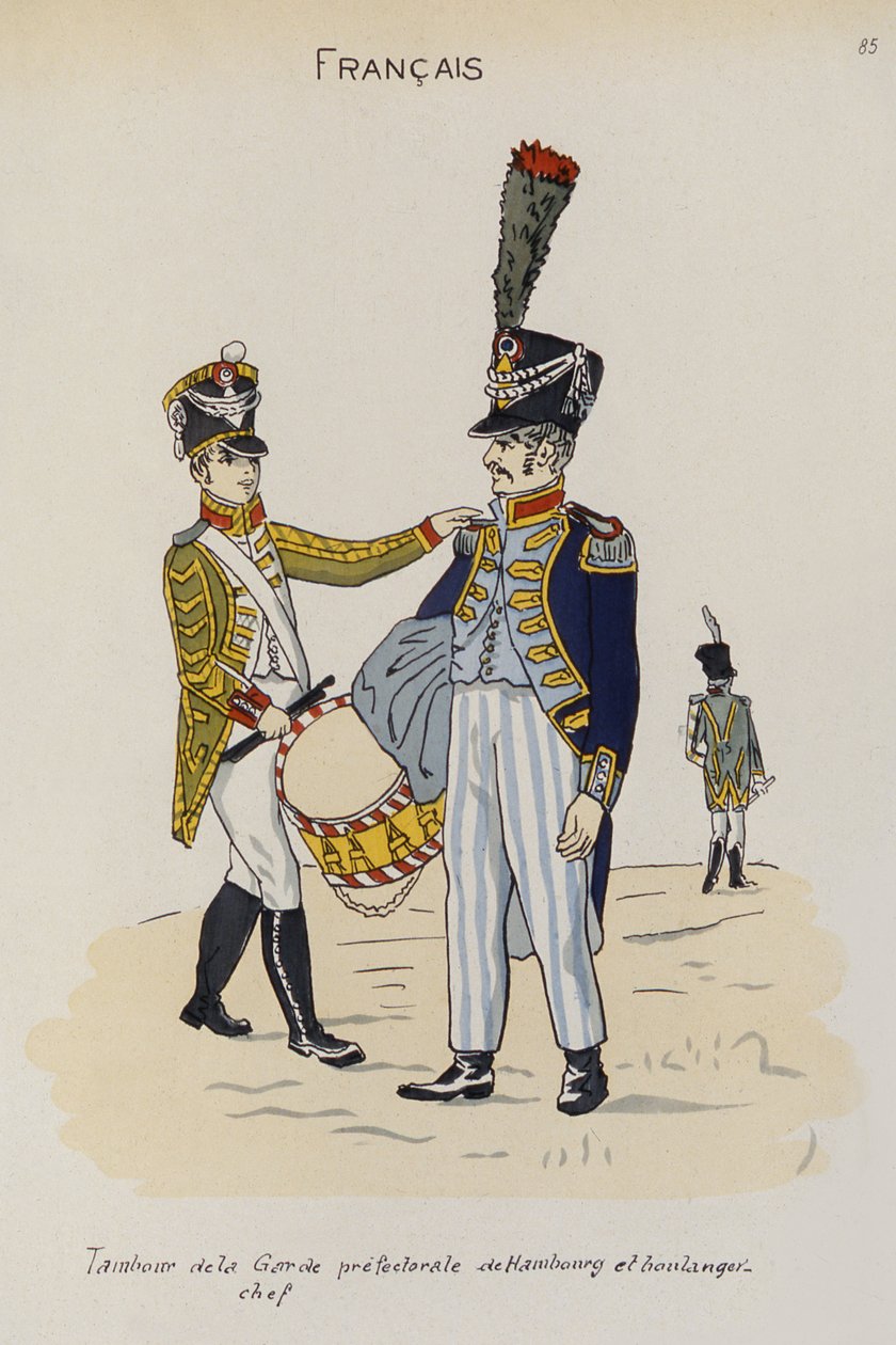 Bubeník a mistr pekař z prefekturní gardy v Hamburku, kolem roku 1806 od Christoph Suhr