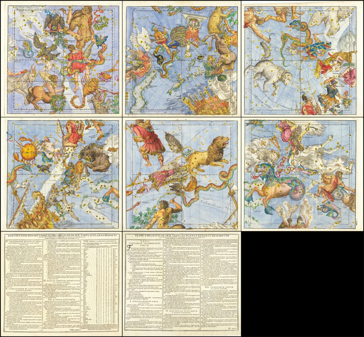 Globi Coelestis in Sex Tabulas Planas Redacti Descriptio od Christoph Weigel the Elder