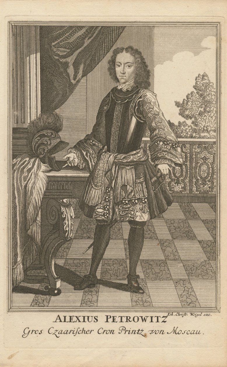 Portrét careviče Alexeje Petroviče z Ruska 1690-1718, 1710 od Christoph Wiegel