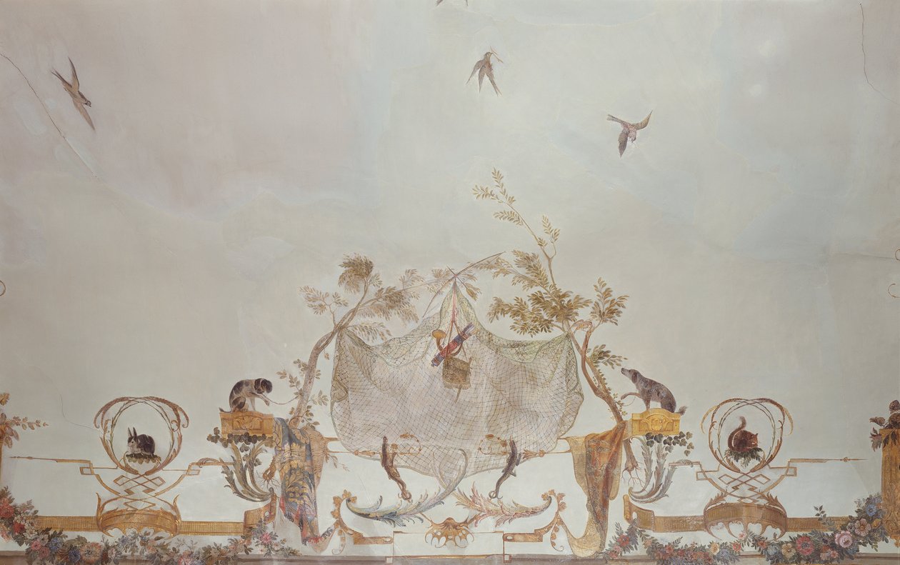 The Grande Singerie, detail, cca 1735 (nástěnná malba) od Christophe Huet