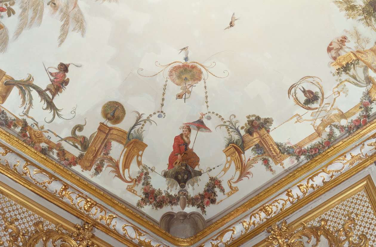 The Grande Singerie, detail, cca 1735 (nástěnná malba) od Christophe Huet