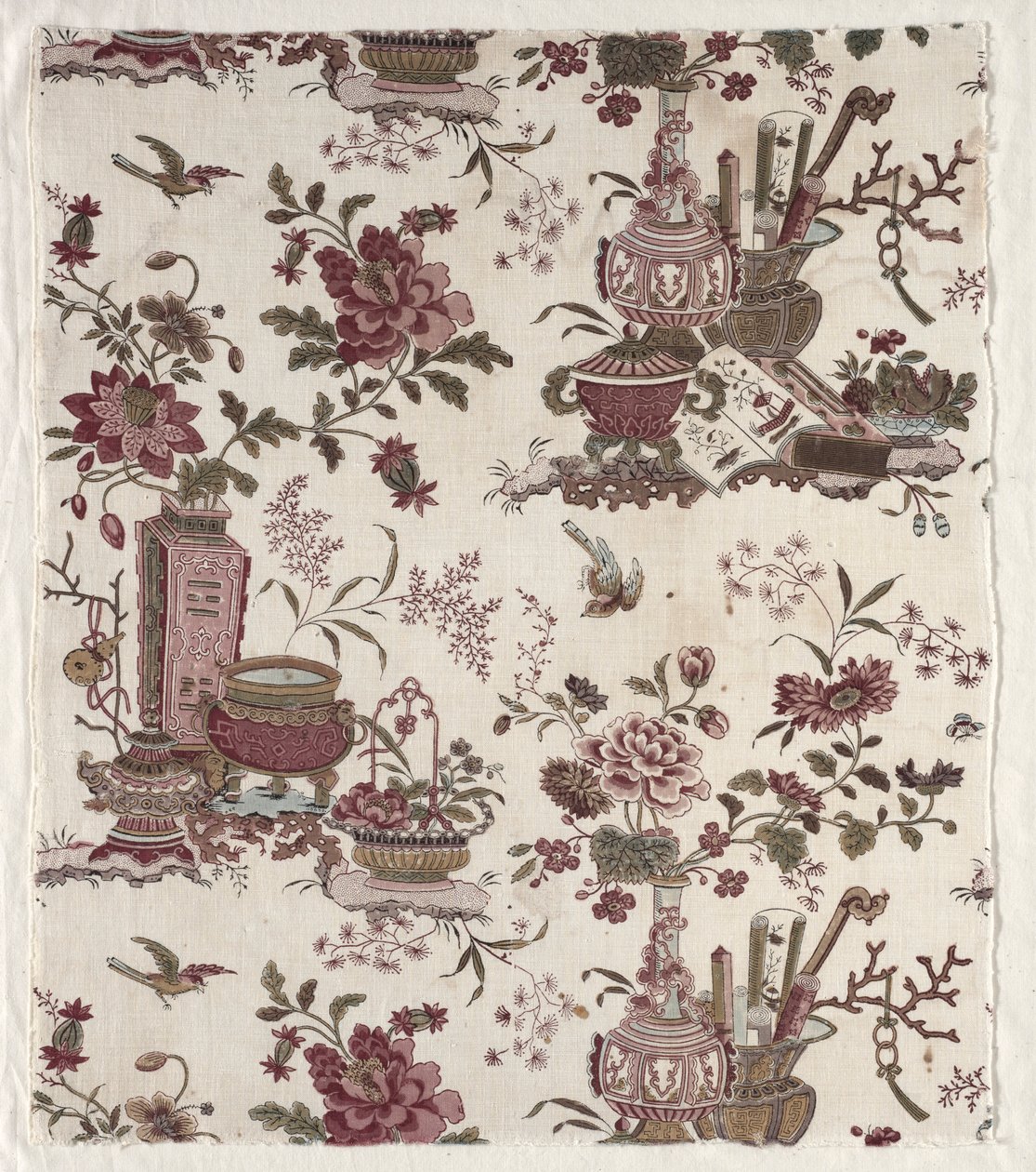 Fragment Woodblock Potištěné bavlny, c. 1780. od Christophe Philippe Oberkampf