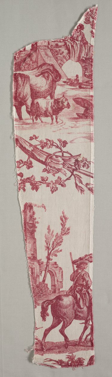 Fragmenty mědirytiny potištěné bavlny, c. 1789. od Christophe Philippe Oberkampf