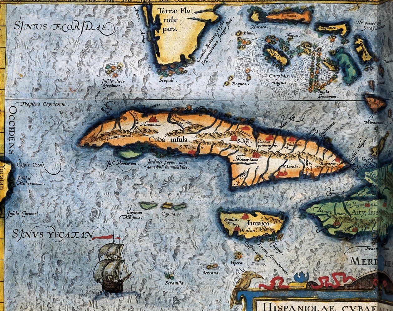 Mapa Karibského moře od Christopha Plantina od Christophe Plantin