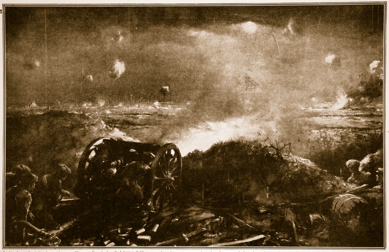 Dělostřelectvo je vychováno k podpoře útoku britské pěchoty poblíž Ypres, 1914-19 od Christopher Clark
