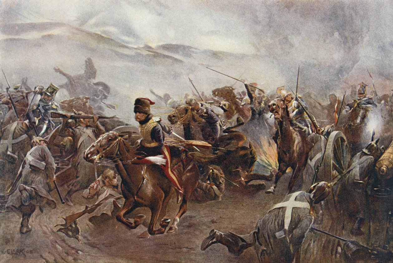 Poplatek lehké brigády v bitvě u Balaclavy 25. října 1854, ilustrace z 