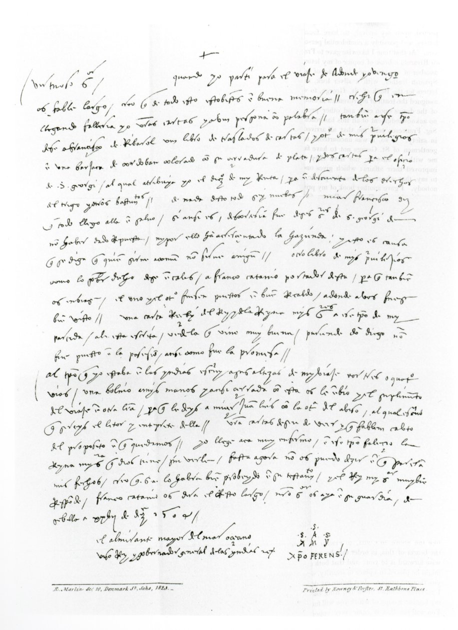 Dopis od Kolumba z prosince 1504 adresovaný doktoru Oderigovi z 