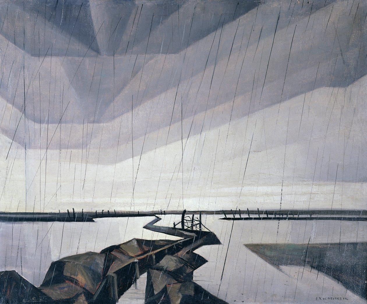 Zatopený příkop na Yser, 1916 od Christopher Richard Wynne Nevinson