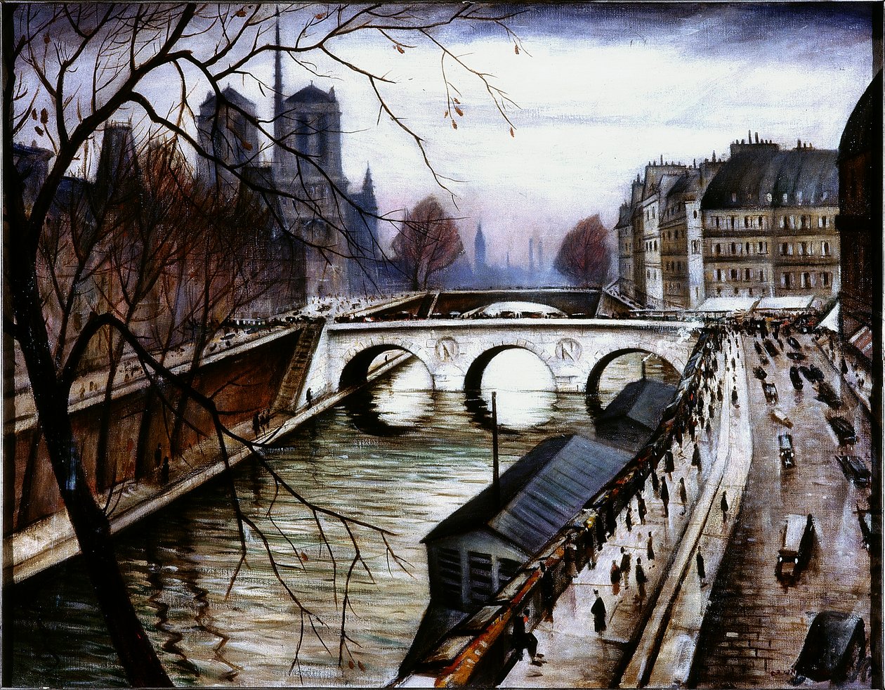 Notre Dame de Paris z Quai des Grands Augustins (olej a tempera na plátně) od Christopher Richard Wynne Nevinson