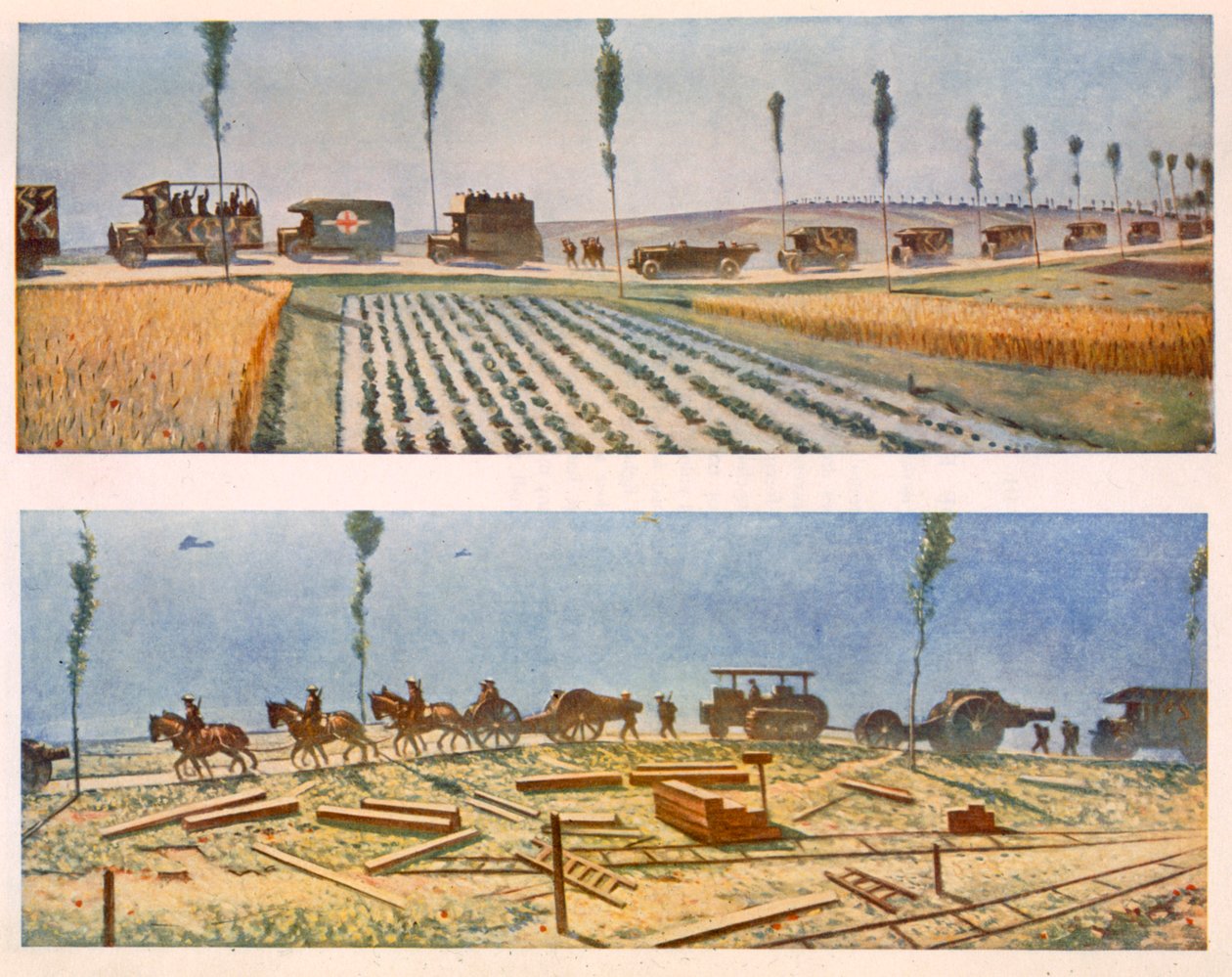 Cesty Francie, A a B, od britských umělců na frontě, pokračování západní fronty, 1917 od Christopher Richard Wynne Nevinson