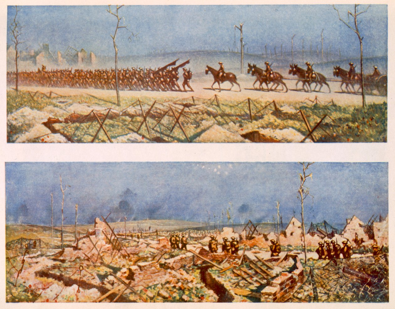 Cesty Francie, C a D, od britských umělců na frontě, pokračování západní fronty, 1917 od Christopher Richard Wynne Nevinson