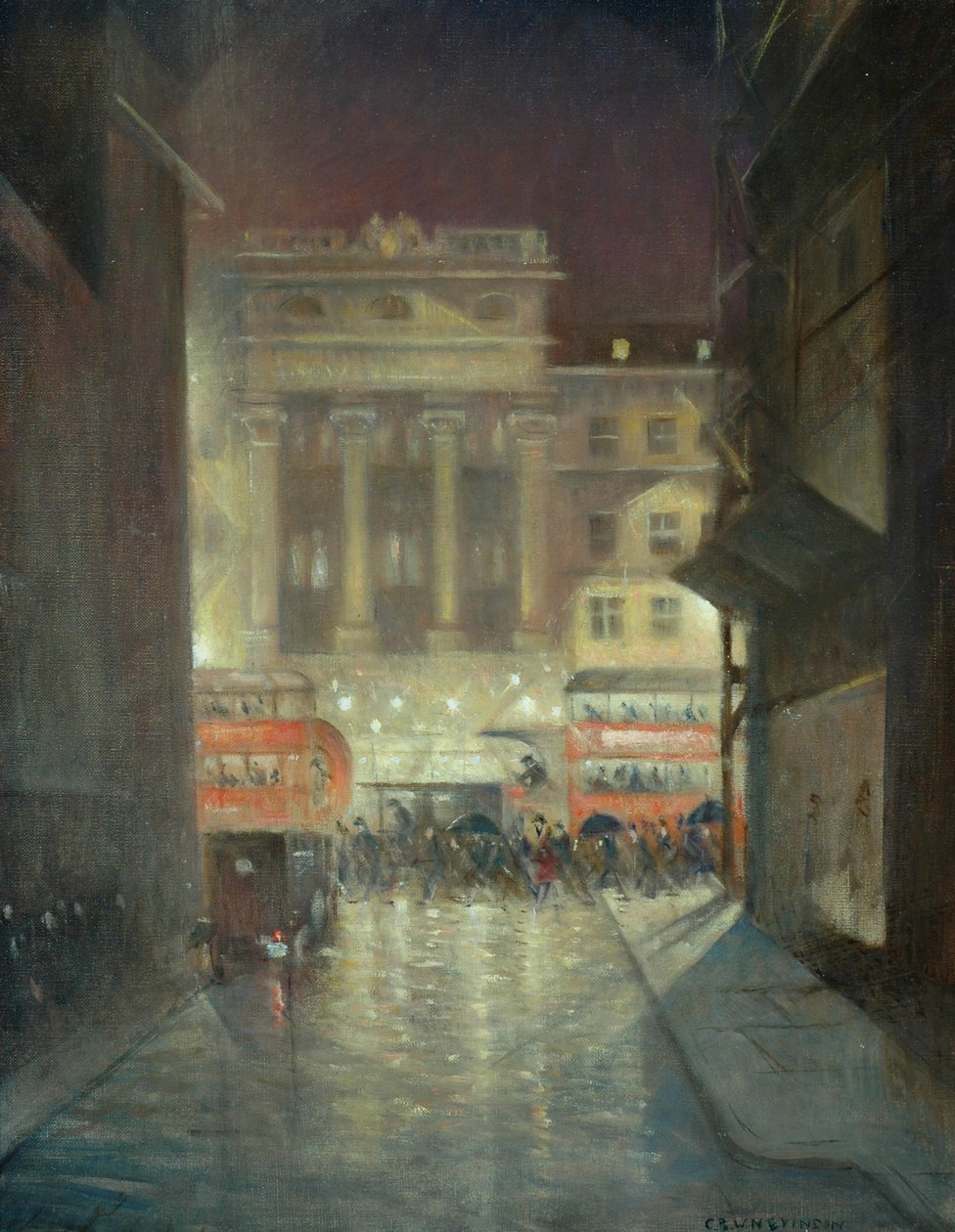 The Strand by Night, kolem roku 1937 od Christopher Richard Wynne Nevinson