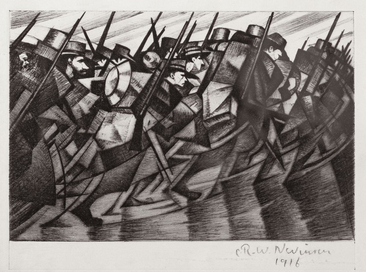 Vojska vracející se do zákopů, 1916 od Christopher Richard Wynne Nevinson