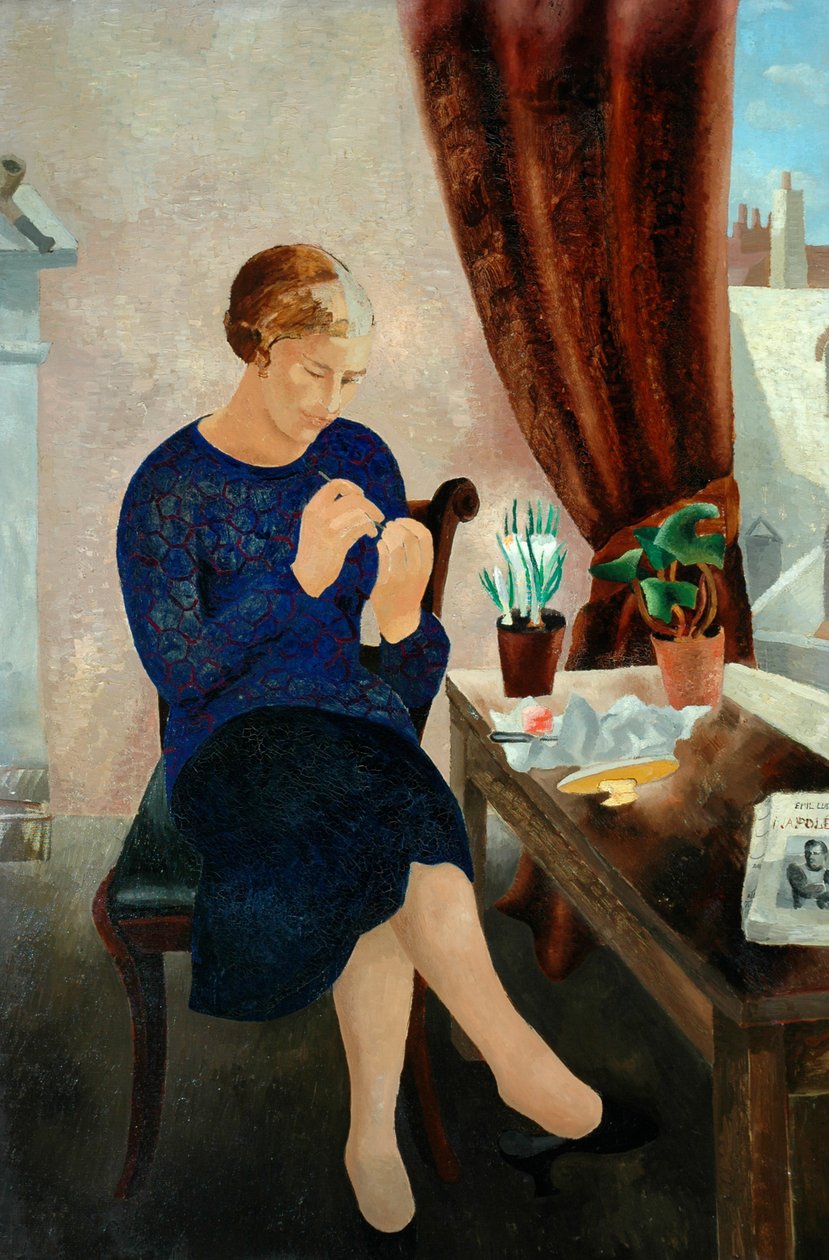 Sedící žena a manikúra a portrét Froscy Munster, 1929 od Christopher Wood