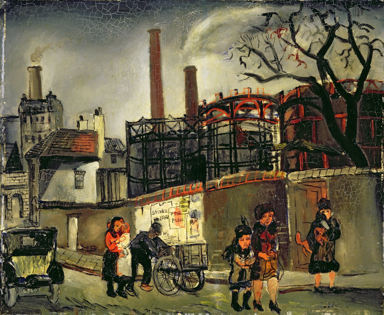 Pouliční scéna v Paříži, 1926 (deska) od Christopher Wood