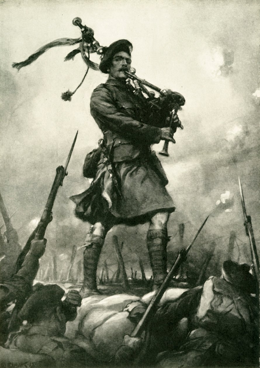 Jak Piper Laidlaw vyhrála Viktoriin kříž 25. září 1915, c1920. od Christopher Clark