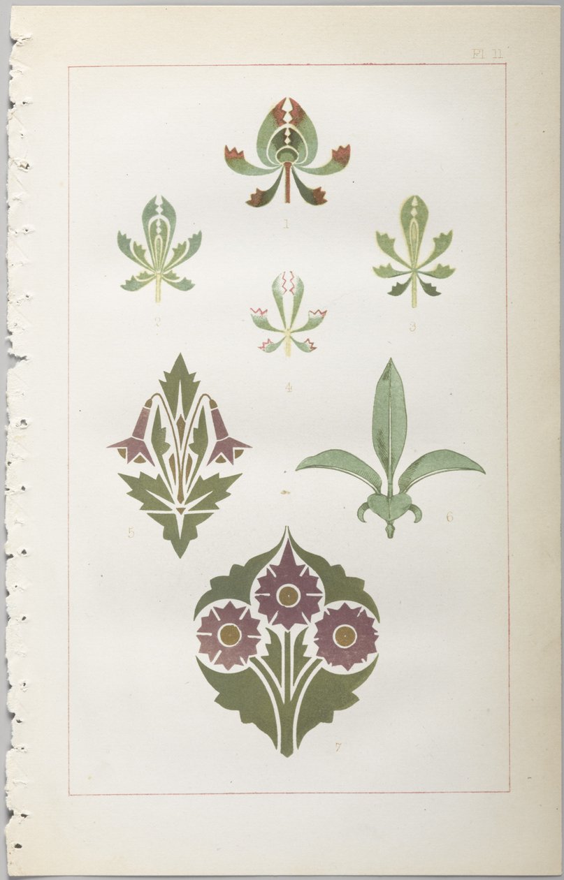 Umění dekorativního designu: s dodatkem uvádějícím hodiny dne, kdy se květiny otevírají, vydalo Day & Son, Londýn, 1862 od Christopher Dresser